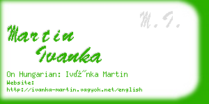 martin ivanka business card